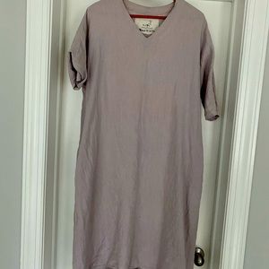 Not Perfect Linen Cocoon Dress. Lilac color.